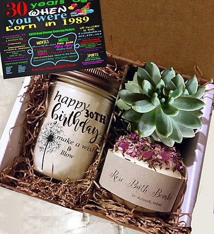 30th Birthday Succulent Spa Gift Box